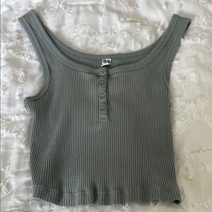 Uniqlo Women's Ribbed Tank Top - Gray